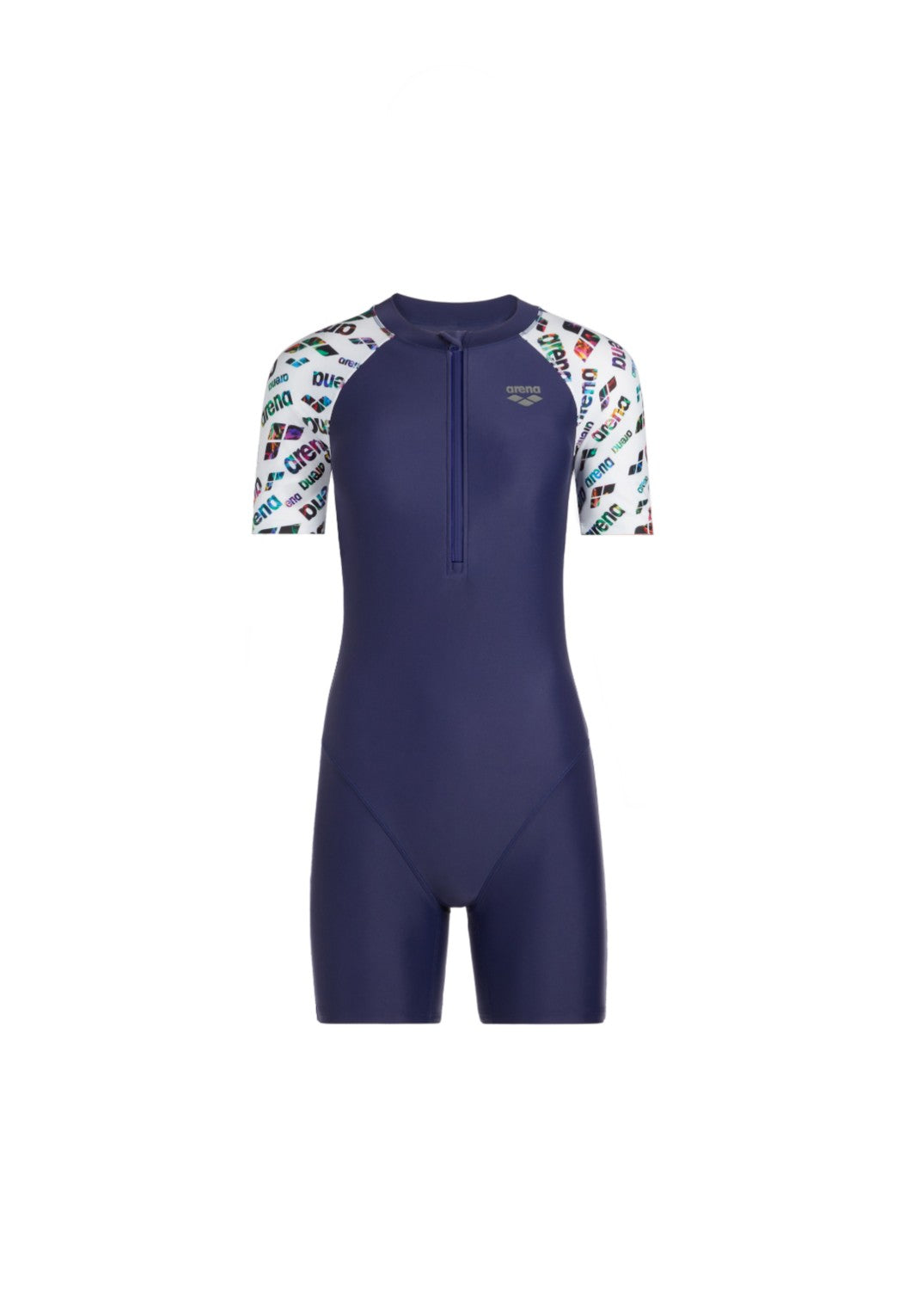 Arena Blossom Short Sleeve Front Zip Flat Leg Bodysuit 女士連體泳衣