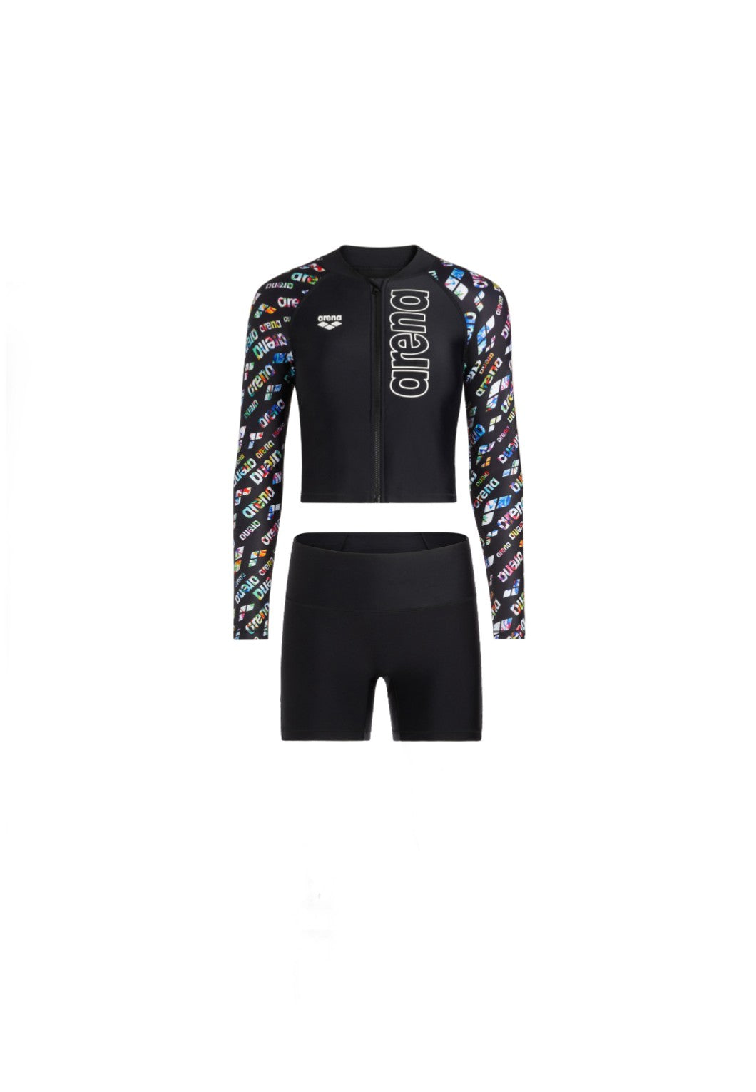 Arena Blossom Long Sleeves Zip Up Sun Top With Jammer 女士分體泳衣