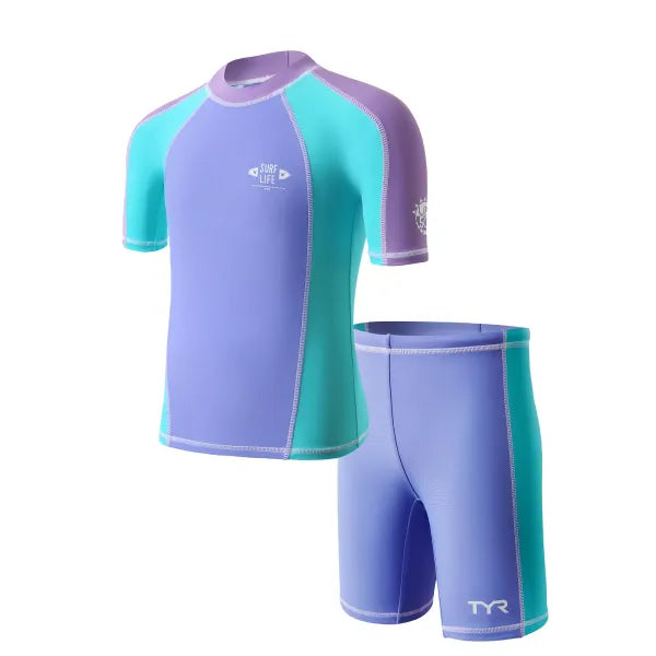 TYR Kid's Short Rash Guard Set Of 2 Pieces TYR兒童防曬短袖套裝