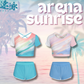 Arena Sunrise Short Sleeves Top With Shorts 女士分體泳衣