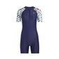 Arena Blossom Short Sleeve Front Zip Flat Leg Bodysuit 女士連體泳衣