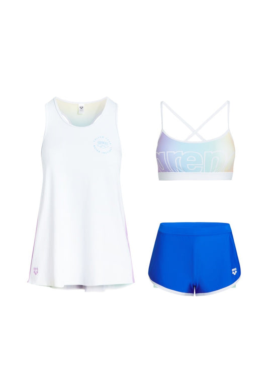 Arena Pastel Pop 2.0 Sporty Bra Top With Vest Cover Up 女士分體泳衣套裝
