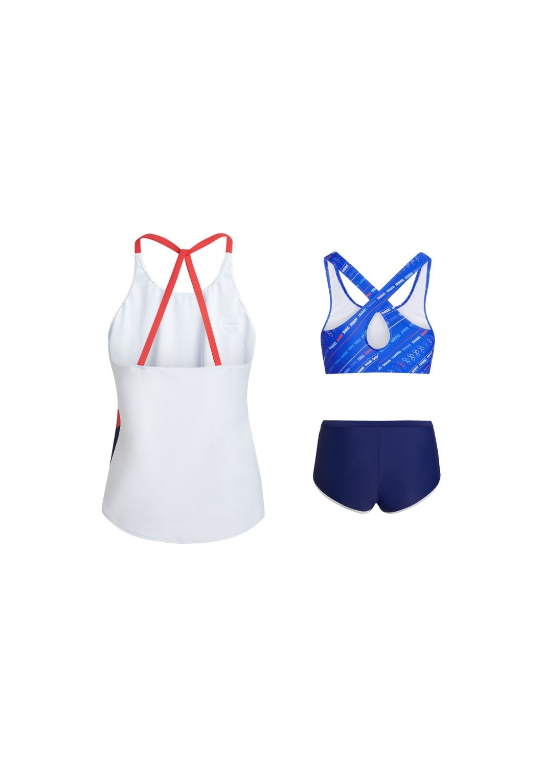 Arena Diagonal 5.0 Bra Top Set With Vest Cover Up女士分體泳衣