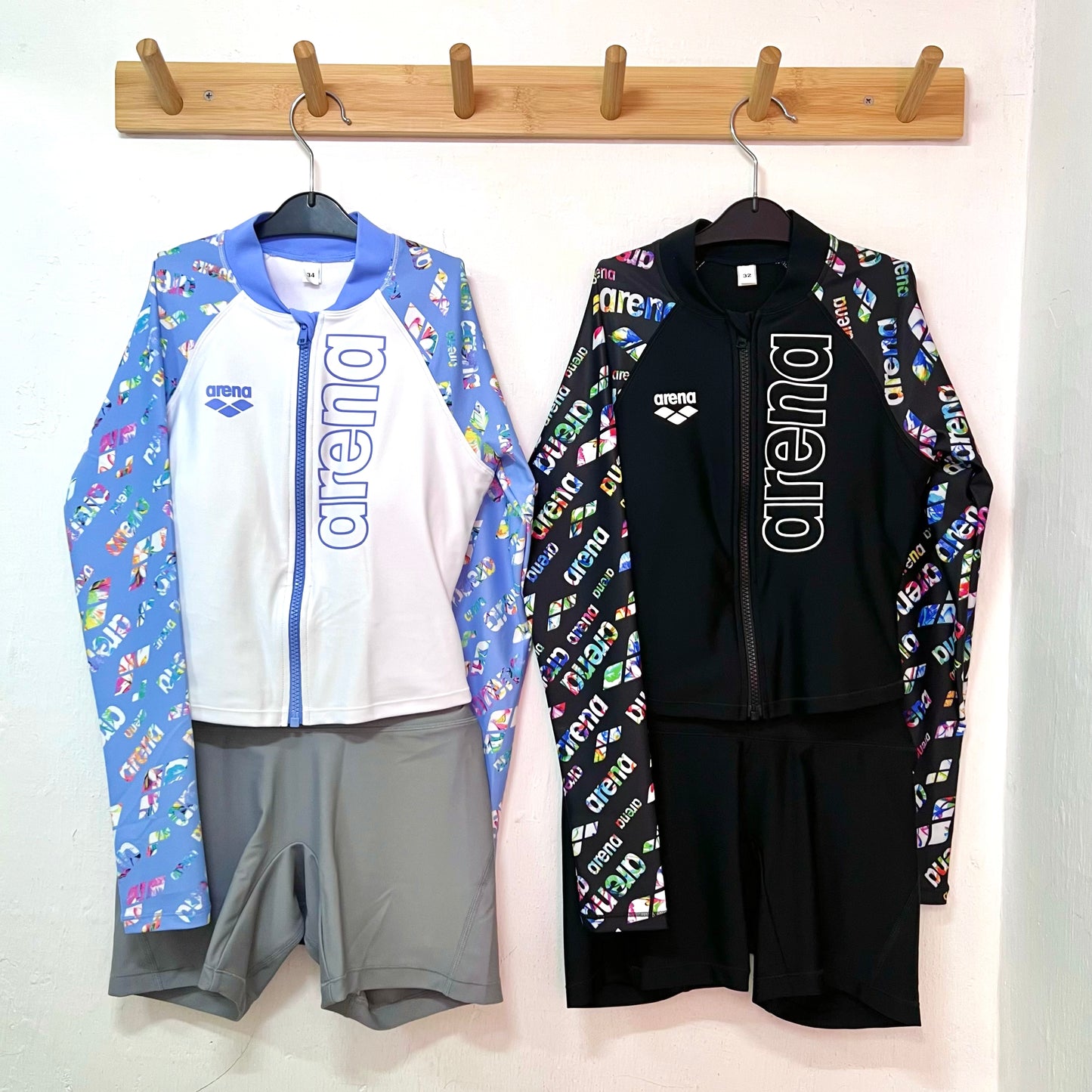 Arena Blossom Long Sleeves Zip Up Sun Top With Jammer 女士分體泳衣