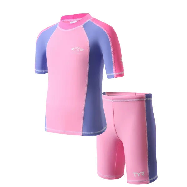 TYR Kid's Short Rash Guard - set of 2 pieces TYR兒童游泳防曬短袖套裝