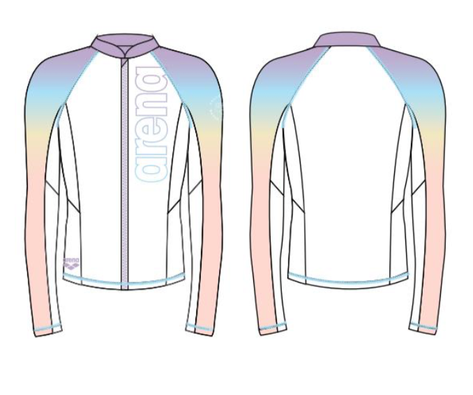 Arena Pastel Pop 2.0 Long Sleeve Full Zip Top Women's Sun Protection Long Sleeve Jacket